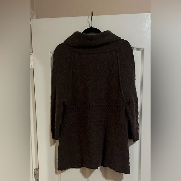 Women’s Anthropologie Sleeping On Snow Brown Heart Wool Blend Sweater Size‎ L. - Picture 5 of 5